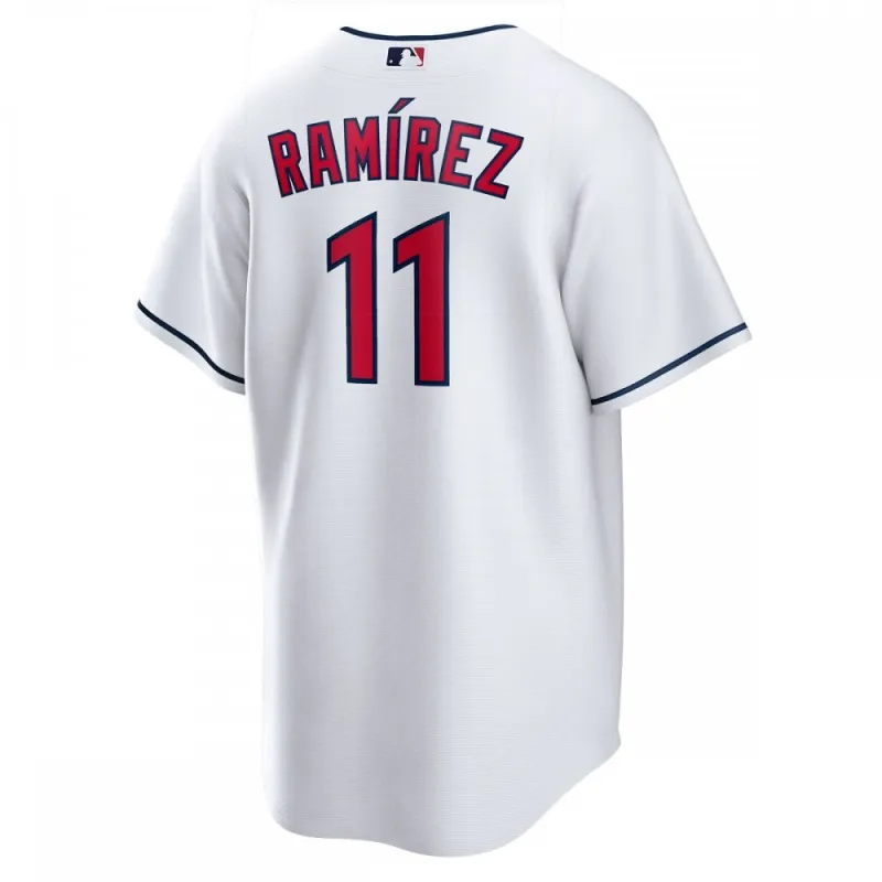 Maglia da gioco replica Nike da casa di José Ramírez dei Cleveland Guardians – Bianca