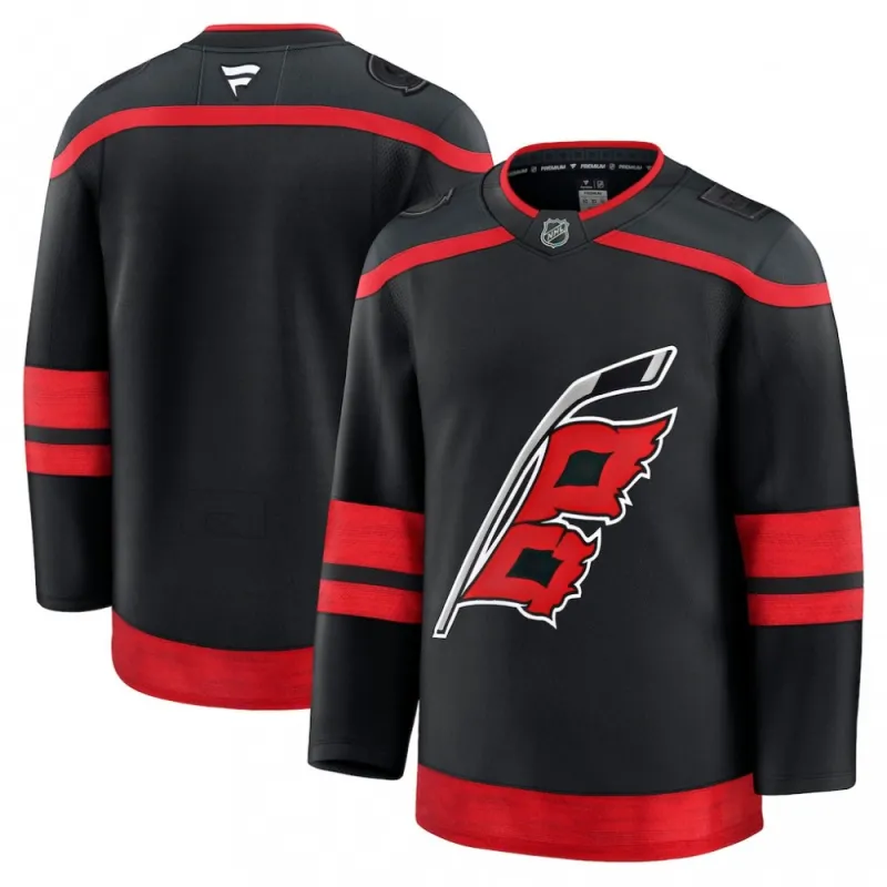 Men's Carolina Hurricanes Black Home Premium Blank Jersey
