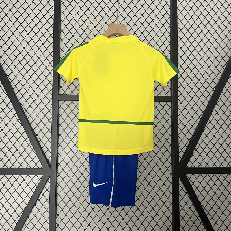 2002 World Cup Brazil Home Retro Kids Kit