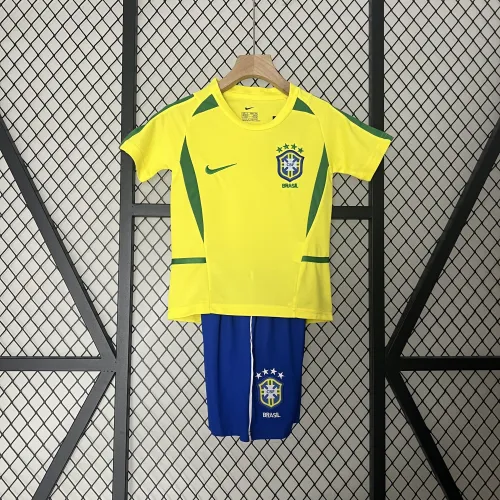 2002 Wereldkampioenschap Brazilië Thuis Retro Kids Kit