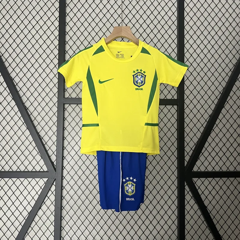 2002 World Cup Brazil Home Retro Kids Kit