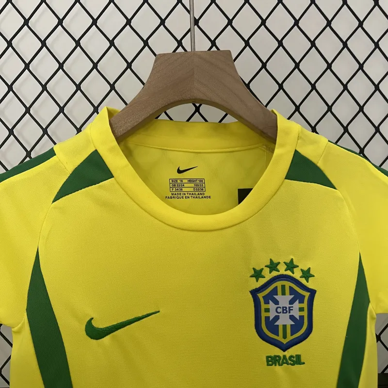 2002 World Cup Brazil Home Retro Kids Kit