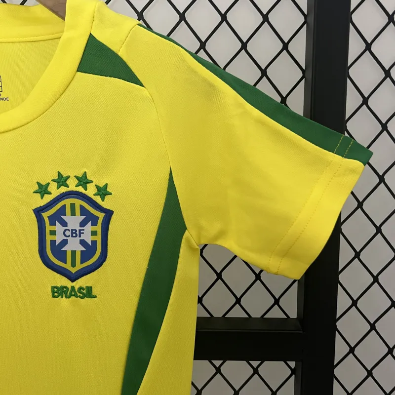 2002 World Cup Brazil Home Retro Kids Kit