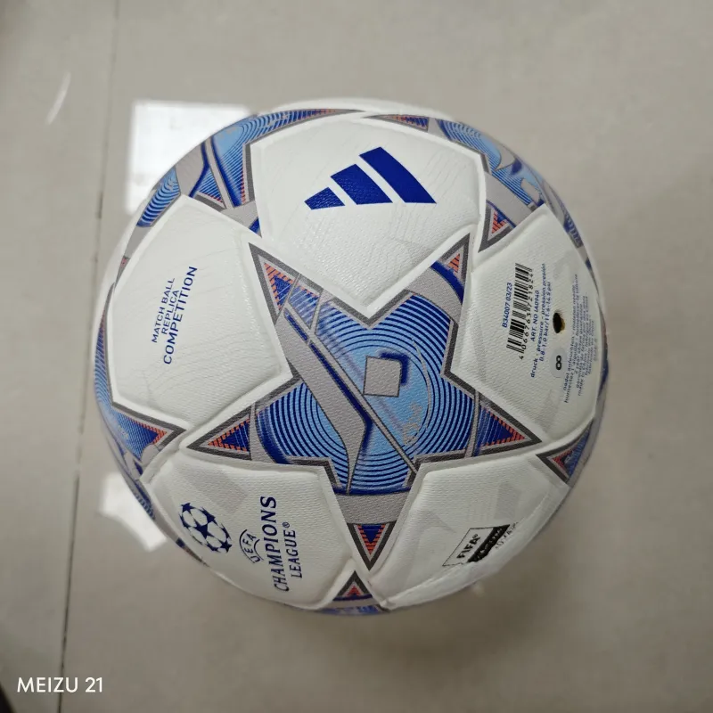 UCL COMPETITION 2023/24 GROUP STAGE Football white silver metallic bright cyan royal blue