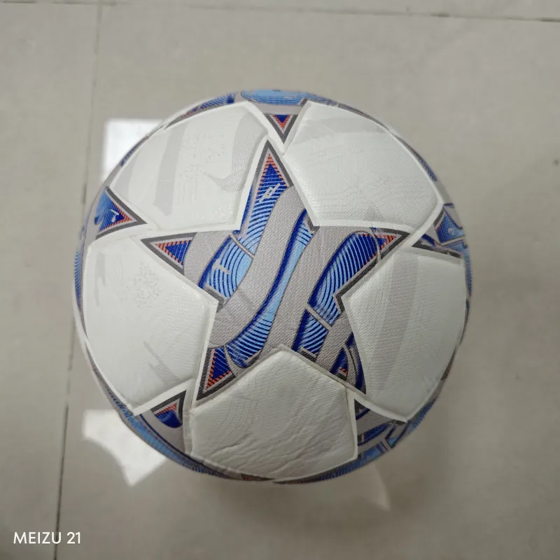 UCL COMPETITION 2023/24 GROUP STAGE Football white silver metallic bright cyan royal blue