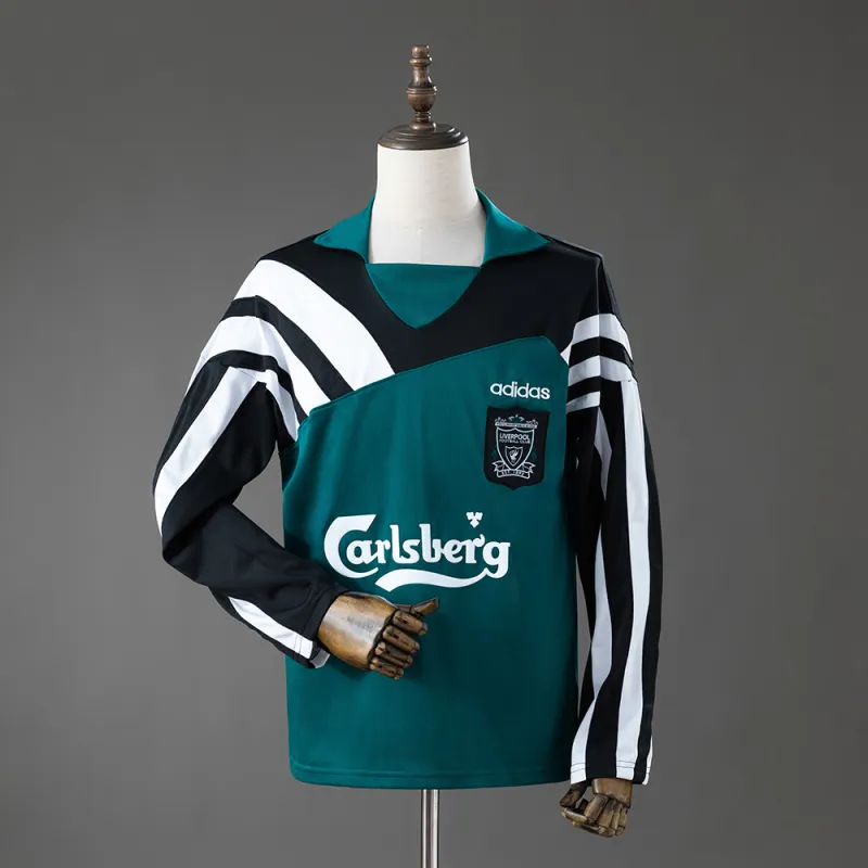 Liverpool 1995/96 Retro Drill Top Long Sleeve Nero Verde