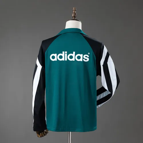 Top de treino retro do Liverpool 1995/96 manga comprida preto verde