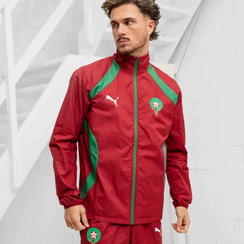 Fato de treino corta-vento vermelho para o Campeonato do Mundo de Futebol de Marrocos 2026