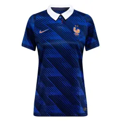 Vista frontal da camisola de futebol feminina France Home Jersey do Campeonato do Mundo de 2026.