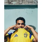 Camisa da seleção sueca de futebol para a fase de casa do Mundial de 2026