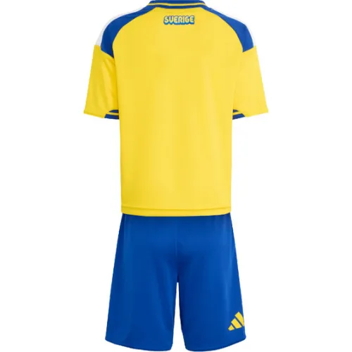 Equipamento infantil da seleção sueca de futebol para o Mundial de 2026 (jogo em casa)