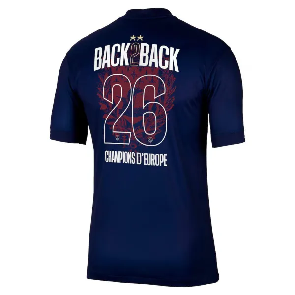 PSG Back2Back Champions D'Europe home jersey - back print detail view