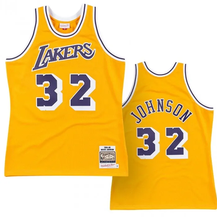 Magic Johnson 32 Los Angeles Lakers 1984-85 Mitchell & Ness Authentic Home Jersey