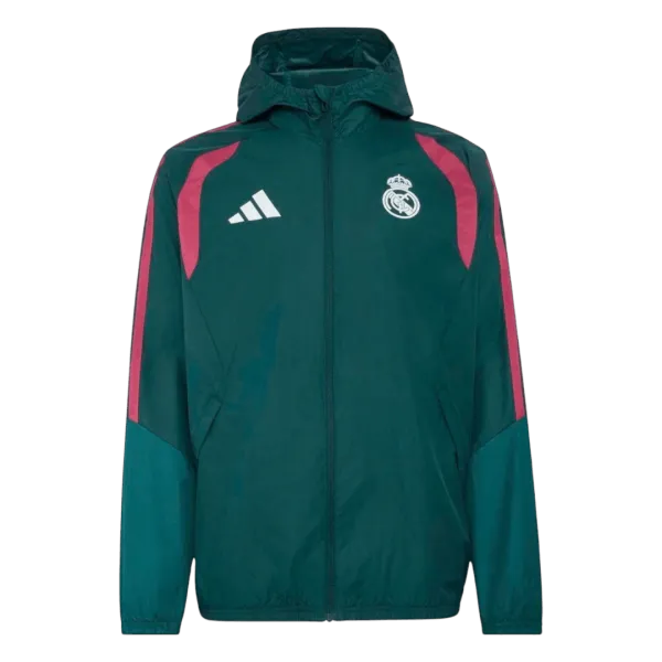 26/27 Real Madrid Windbreaker Jacket Green - A-Grade Quality Detail View