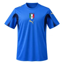 2006 World Cup Italy Home Retro Men's Soccer Jersey front, classic blue design and crest.