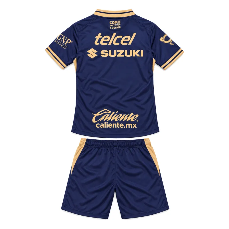 26/27 Pumas UNAM Home Kids Kit - Flat lay back