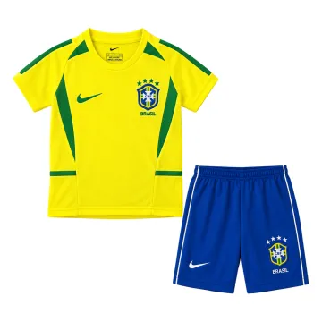 Equipación infantil retro de local de Brasil para el Mundial 2002