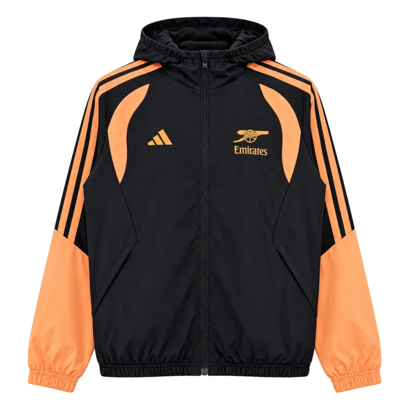 26/27 Arsenal Black Windbreaker Jacket