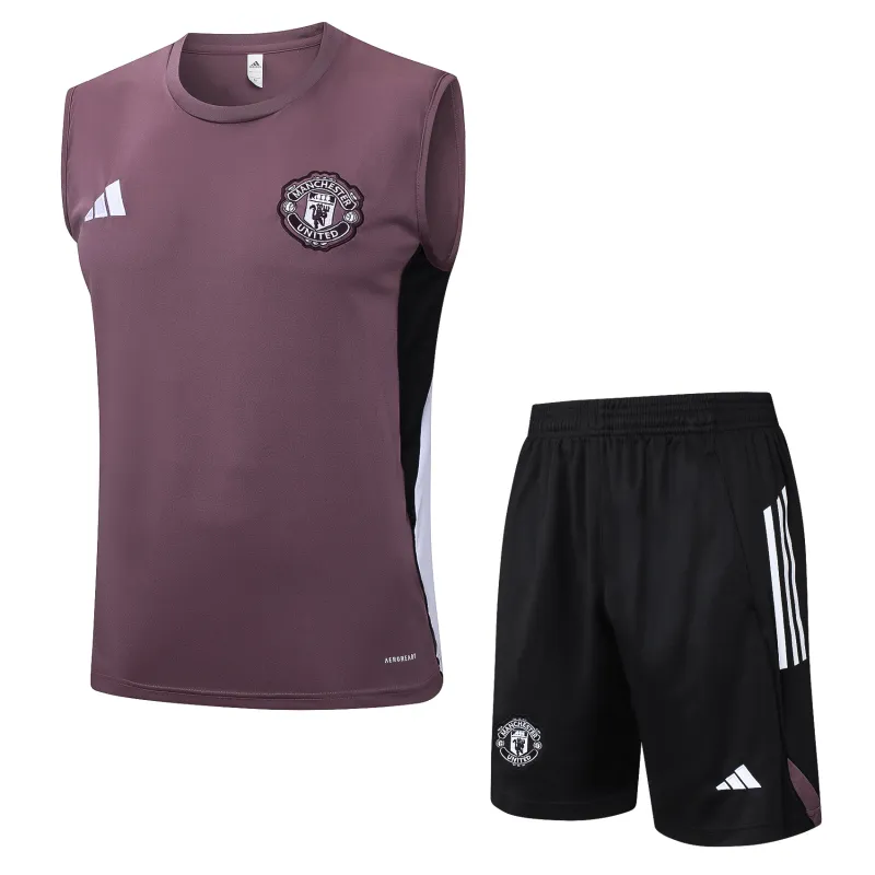 2025/26 Manchester United Sleeveless Training Kit Grayish Purple