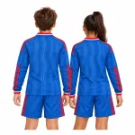 26/27 Manchester United Away Long Sleeve Kids Kit — back close view worn by boy and girl