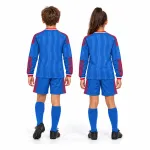 26/27 Manchester United Away Long Sleeve Kids Kit — back full-body view worn by boy and girl