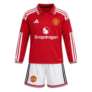 26/27 Manchester United Home Long Sleeve Kids Kit