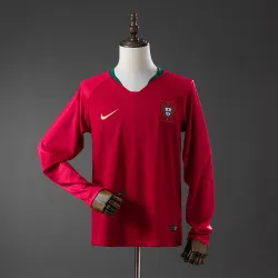 Retro 2018 Portugal Home Long Sleeve Jersey - product photo US21.99 - Retro 2018 Portugal Home Long Sleeve Jersey