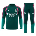 26/27 Real Madrid Kids Half-zip Tracksuit Dark Green/Pink 26/27 Real Madrid Kids Half-zip Tracksuit Dark Green/Pink