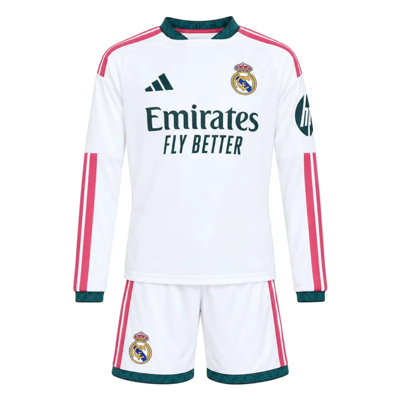 26/27 Real Madrid Home Long Sleeve Kids Kit