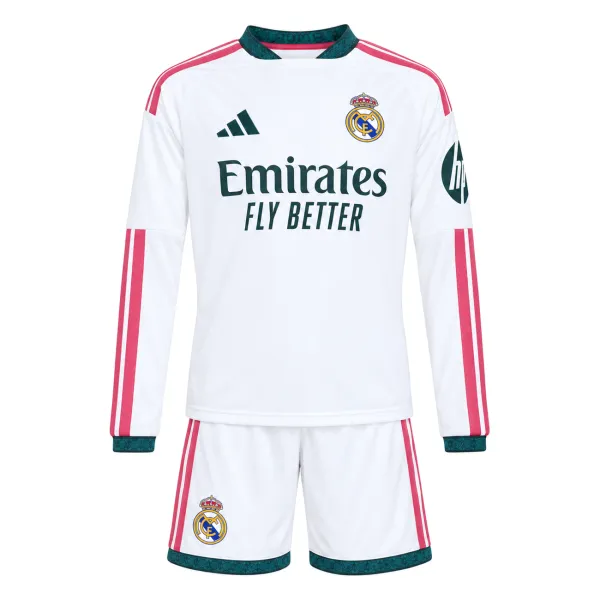 26/27 Real Madrid Home Long Sleeve Kids Kit - A-Grade Quality Detail View