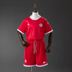 Tunisia 2026 World Cup Home Kids Kit Jersey - product photo Tunisia 2026 World Cup Home Kids Kit Jersey front view showcasing team crest and design