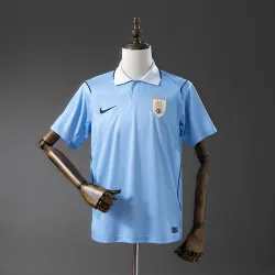 Uruguay 2026 World Cup Home Men's Jersey front view, sky blue with crest.