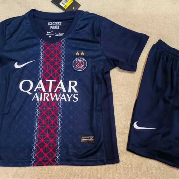 25/26 PSG Paris Two Stars Home Kids Kit - A-Grade Quality Detail View