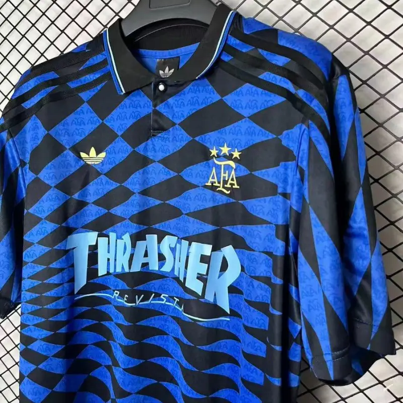 Maglia a quadri blu Argentina x Thrasher x AFA 2026