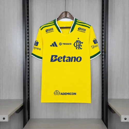 2026/27 Flamengo-Trikot in Gelb mit allen Sponsorenlogos