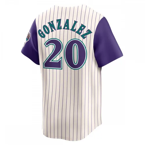 Luis Gonzalez Arizona Diamondbacks Nike Throwback Cooperstown Collection Limited Jersey – Cream