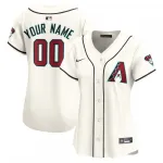 Camisa personalizada de jogo em casa da Nike para mulher dos Arizona Diamondbacks - Branca Arizona Diamondbacks Nike Women’s Home Limited Custom Jersey – White