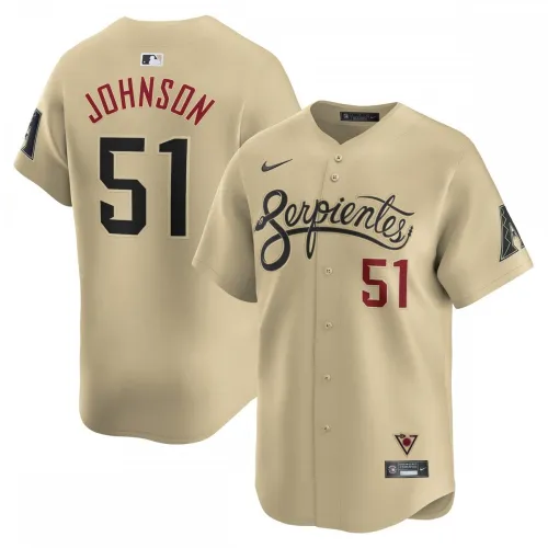 Randy Johnson Arizona Diamondbacks Nike City Connect-shirt voor gepensioneerde spelers - Zandkleur