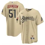 Camisola de jogador réplica Nike City Connect de Randy Johnson dos Arizona Diamondbacks - Areia Randy Johnson Arizona Diamondbacks Nike City Connect Replica Player Jersey – Sand