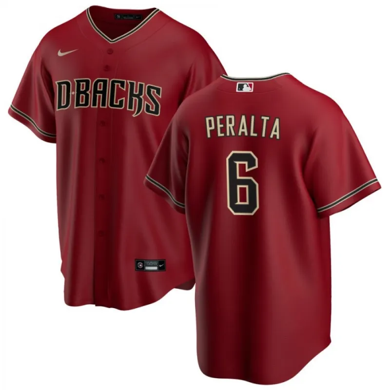Men’s Arizona Diamondbacks David Peralta #6 Nike Red 2020 Alternate Jersey