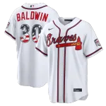 Drake Baldwin Atlanta Braves Nike USA 250 Fourth of July Home Stadium Jersey - White Drake Baldwin Atlanta Braves Nike USA 250 Fourth of July Home Stadium Jersey – White