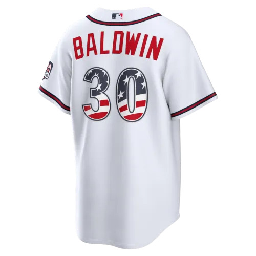Drake Baldwin Atlanta Braves Nike USA 250 Fourth of July Home Stadium Jersey – White