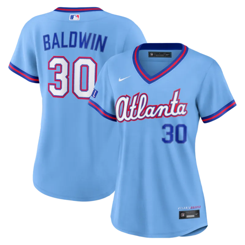 Drake Baldwin Atlanta Braves Nike Women’s 2026 City Connect Stadium Jersey – Powder Blue
