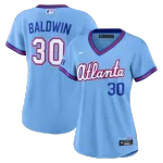 Drake Baldwin Atlanta Braves Nike Women's 2026 City Connect Stadium Jersey - Powder Blue Drake Baldwin Atlanta Braves Nike Women’s 2026 City Connect Stadium Jersey – Powder Blue