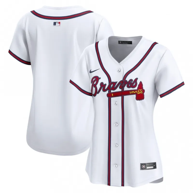 Maglia da casa in edizione limitata Nike da donna degli Atlanta Braves – Bianca