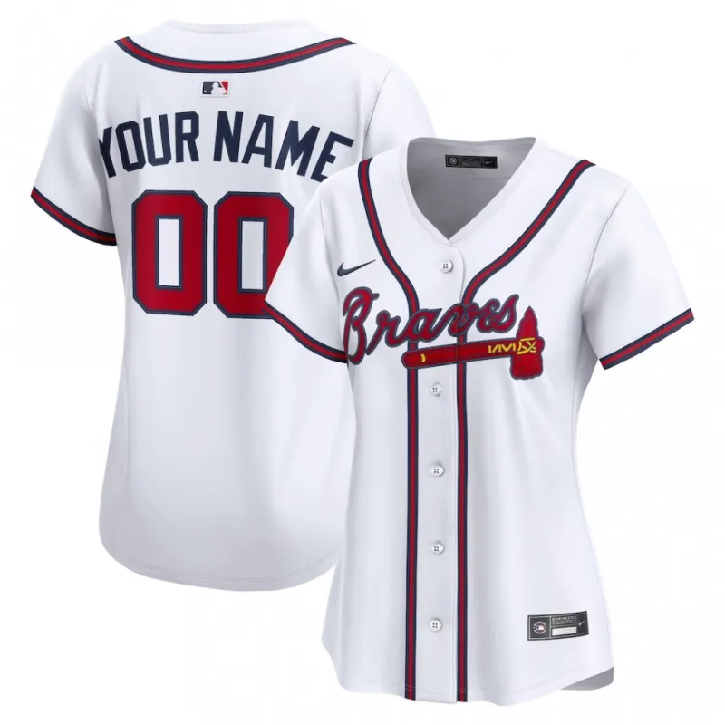 Atlanta Braves Nike Women’s Home Limited Custom Jersey – White