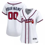Atlanta Braves Nike Women's Home Limited Custom Jersey - White Atlanta Braves Nike Women’s Home Limited Custom Jersey – White