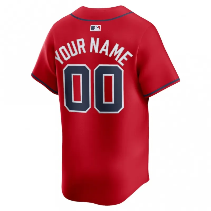 Atlanta Braves Nike Alternate Limited Custom Jersey – Red