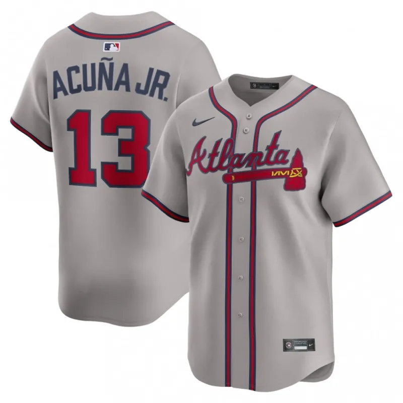 Ronald Acuña Jr. Atlanta Braves Nike Road Limited Player Jersey – Gray