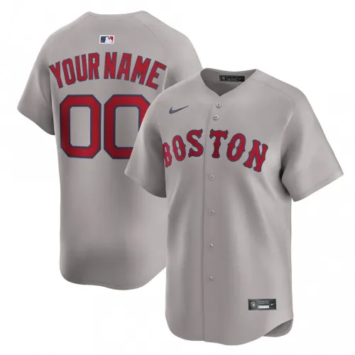 Boston Red Sox Nike Gray Away Limited Custom Jersey